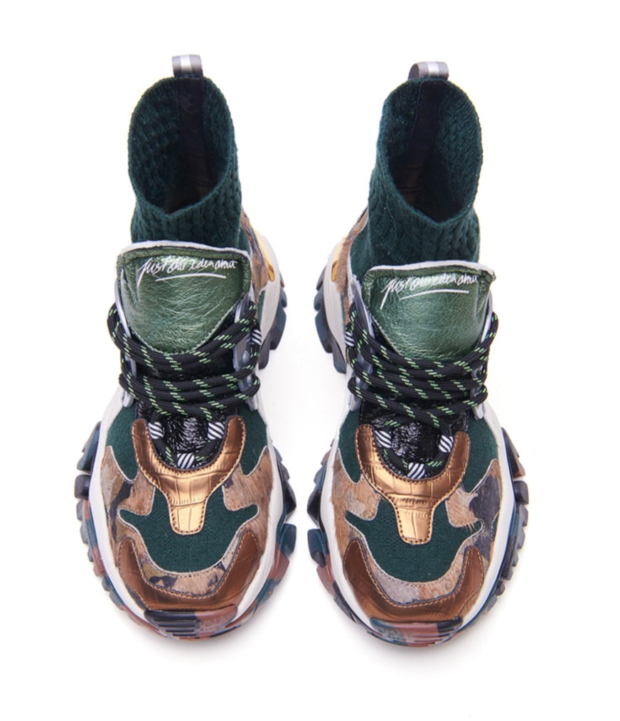 Sneaker PARISLAZY DARKGREEN BROWN - Joiaparis