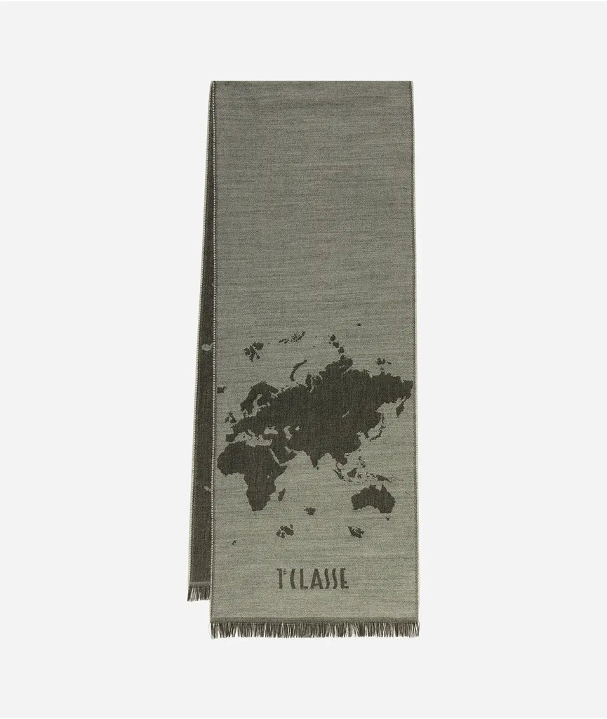 Sciarpa Geo Pieno in misto lana e viscosa 30x180 beige  - Alviero Martini