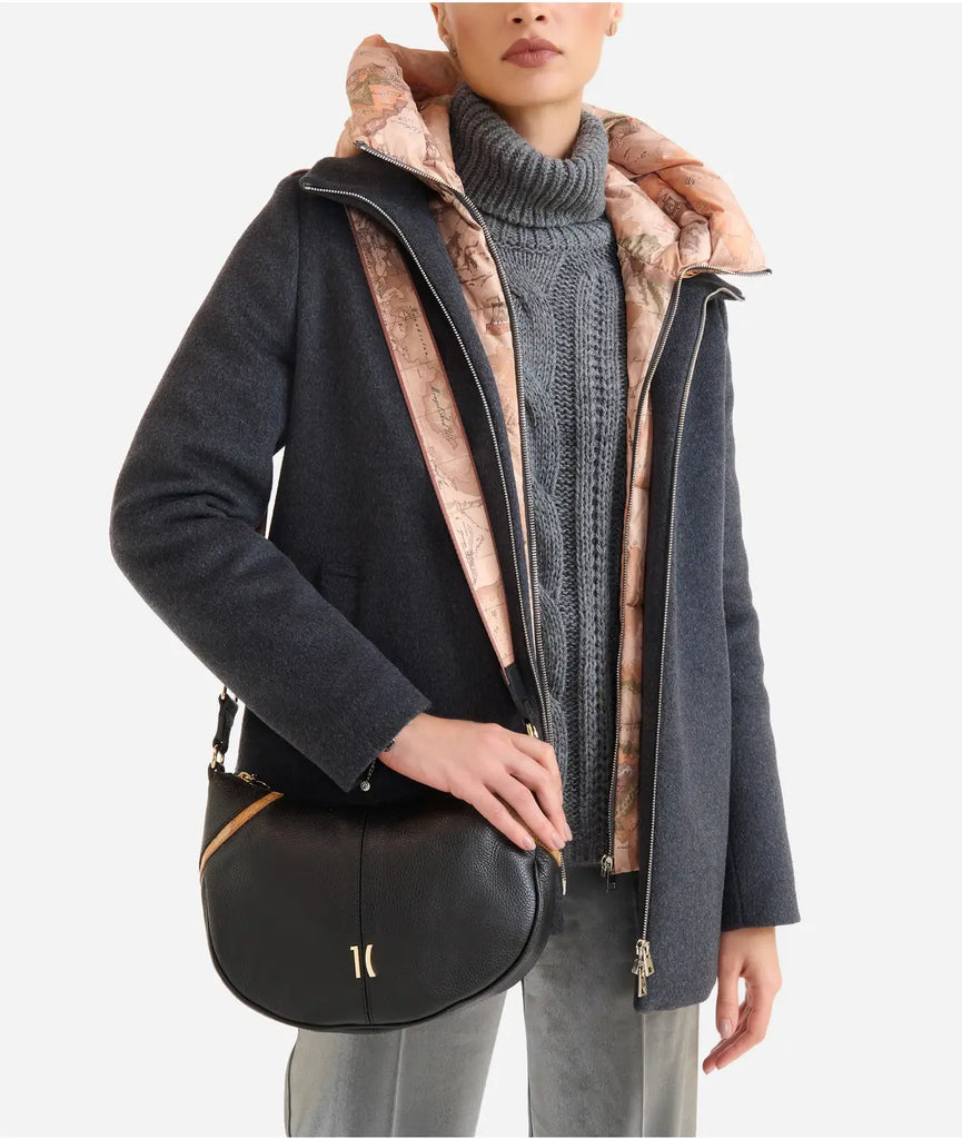 Tracolla mezzaluna in pelle - Alviero Martini