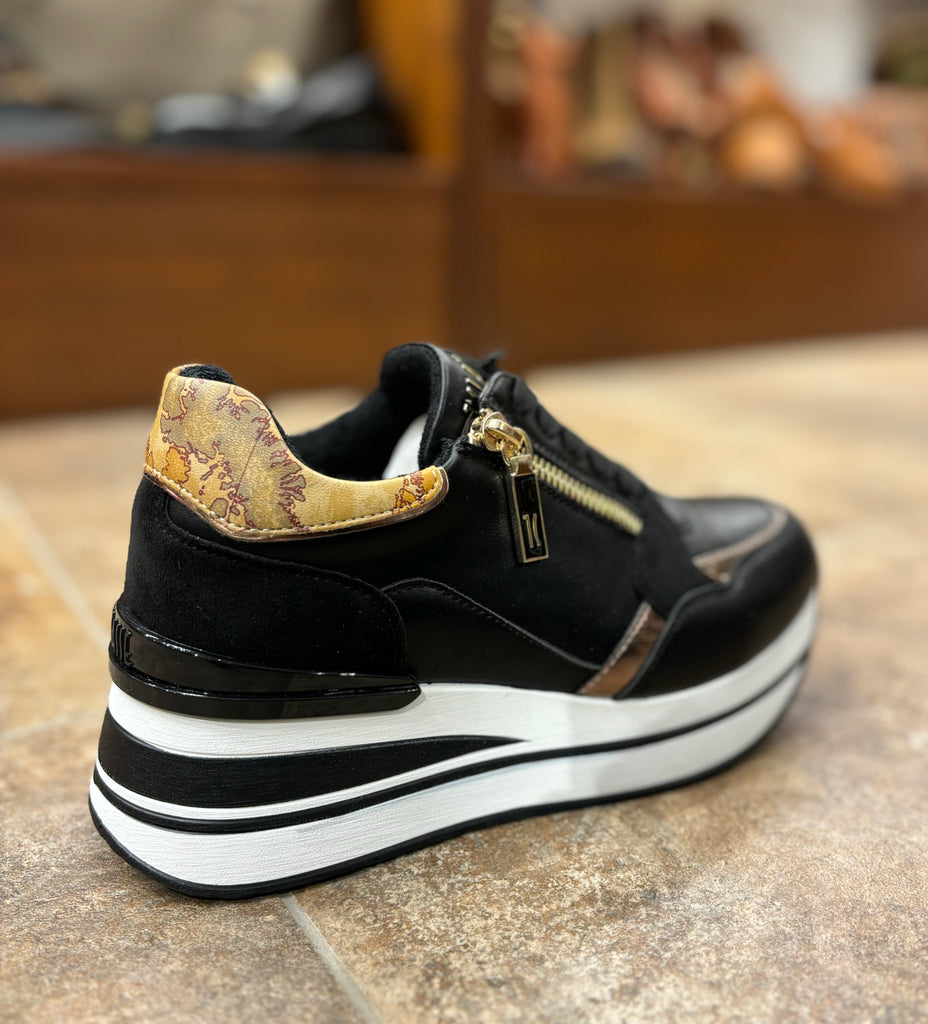 Sneakers con inserti in oro e geo - Alviero Martini