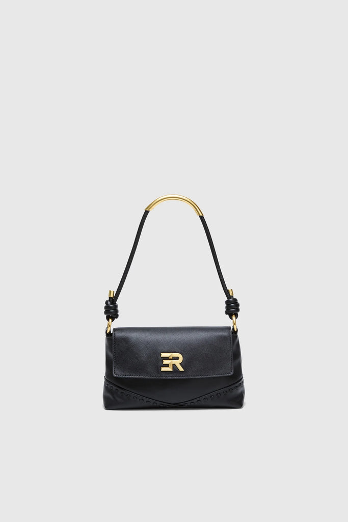 BORSA CON PATTINA IN VERA PELLE CON LOGO ORO - Ermanno Firenze